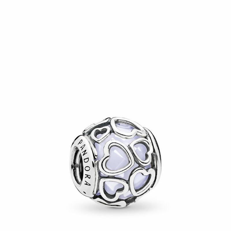 Pandora Encased In Love Charm - Sterling Silver/White/Crystal - Canada | TI4808ZJ